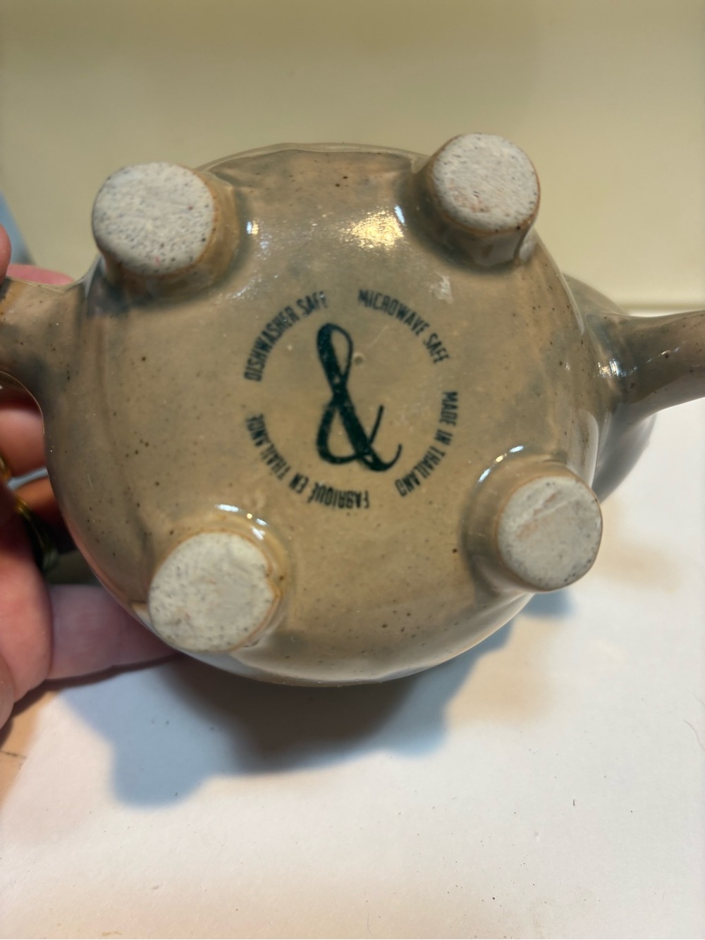 retired Urban Outfitters ceramic elephant mug speckled brown glaze trunk handle - Picture 7 of 11